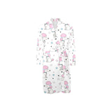 Cute poodle dog star pattern Men's Long Sleeve Belted Night Robe