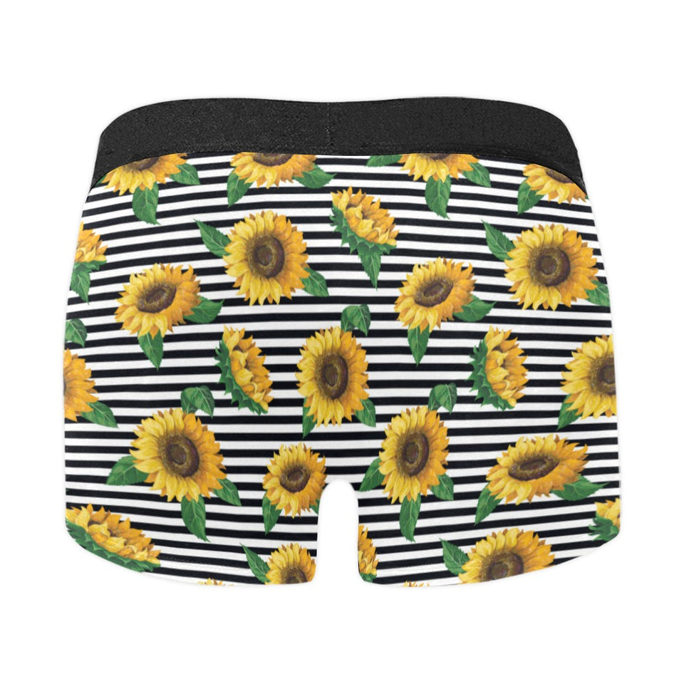 sunflowers ribbon background Men's All Over Print Boxer Briefs Men's Underwear