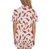 Chili pattern Women's V-Neck Short Pajama Set