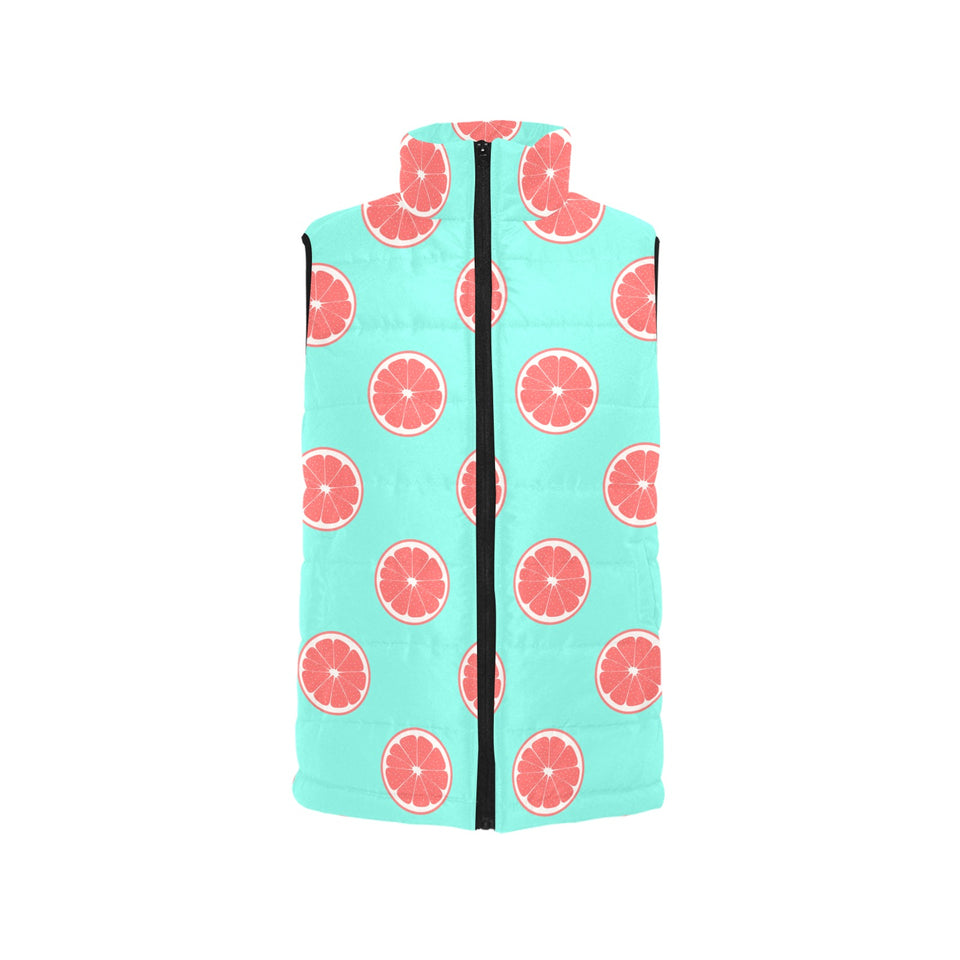 Grapefruit green background Women's Padded Vest