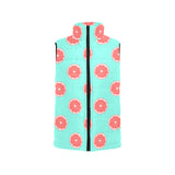 Grapefruit green background Women's Padded Vest