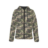 Dark Green camouflage pattern Women's Padded Hooded Jacket