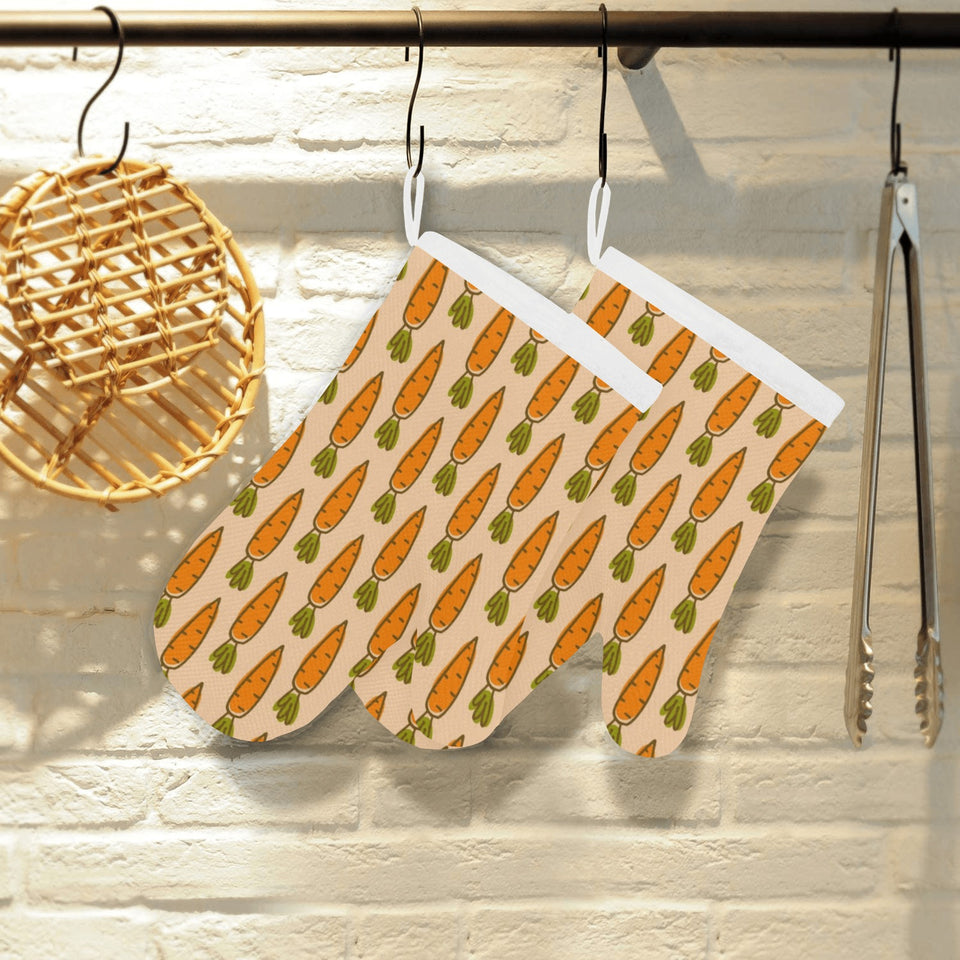 Carrot Pattern Print Design 04 Heat Resistant Oven Mitts