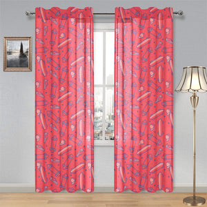 Skate Board Pattern Print Design 01 Gauze Curtain