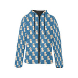 Golden Retriever Pattern Print Design 03 Women's Padded Hooded Jacket