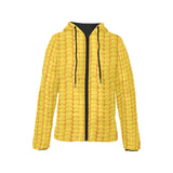 Corn Pattern Print Design 04 Women's Padded Hooded Jacket
