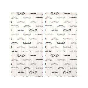 Mustache Beard Pattern Print Design 05 Gauze Curtain