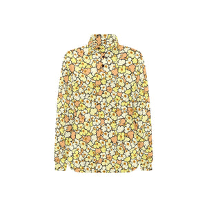 Popcorn Pattern Print Design 03 Women's Long Sleeve Polo Shirt