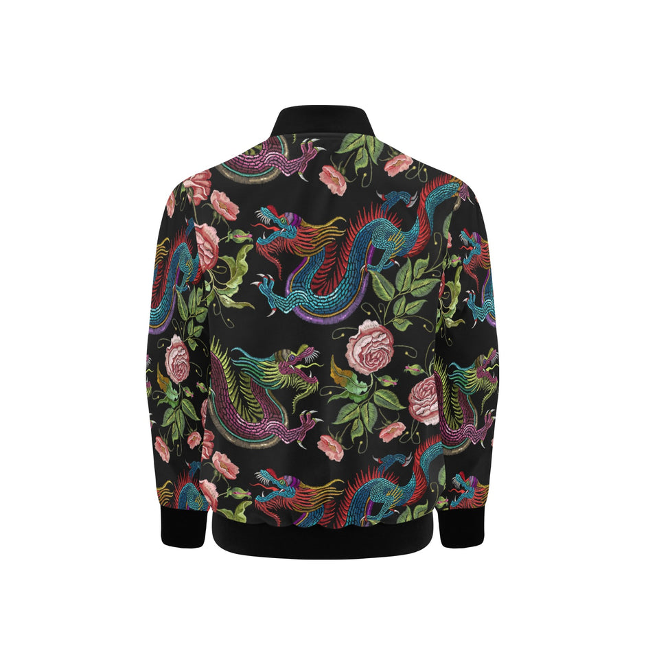 Dragons flower pattern Kids' Boys' Girls' Bomber Jacket