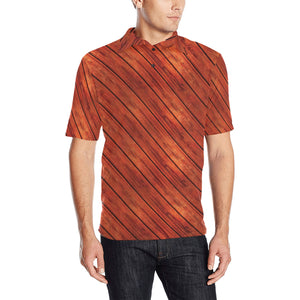 Wood Printed Pattern Print Design 03 Men's All Over Print Polo Shirt