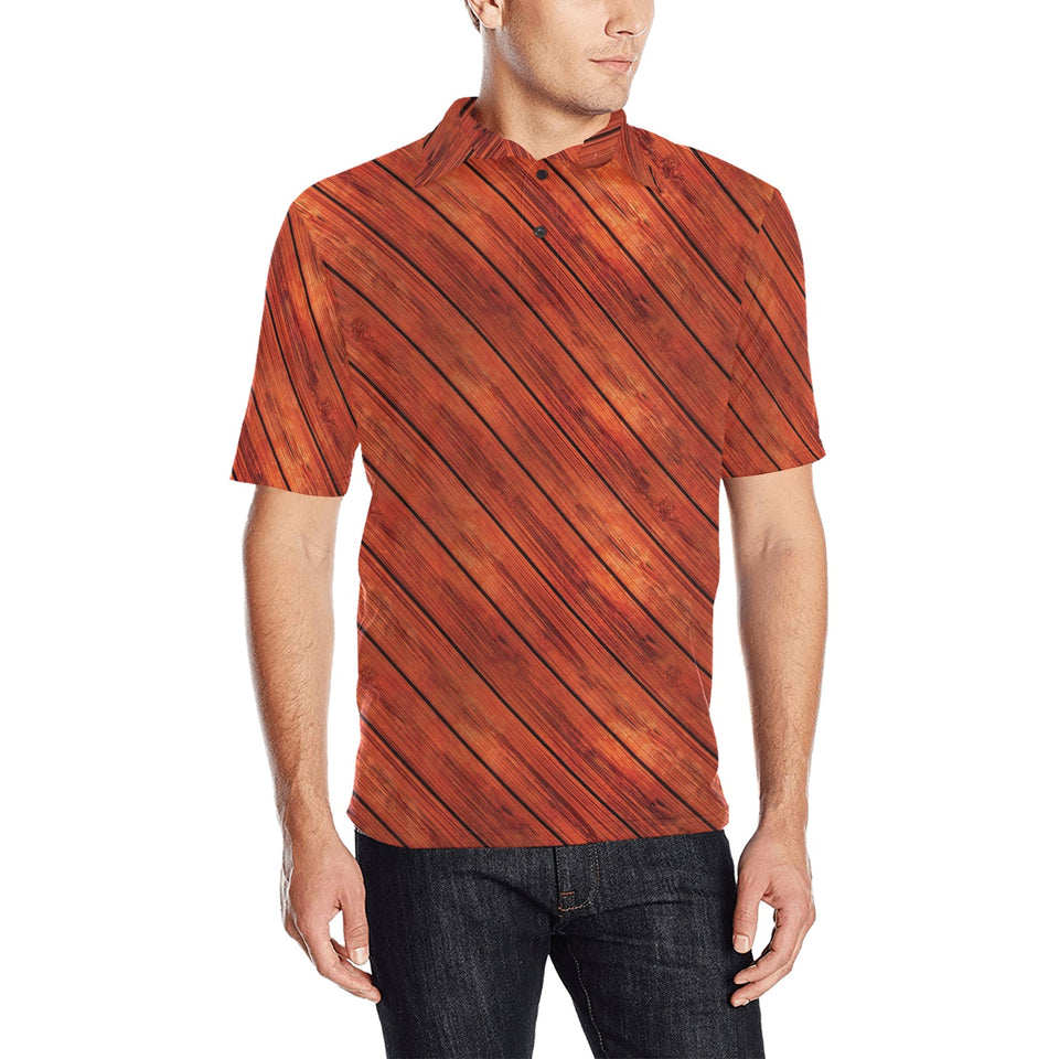 Wood Printed Pattern Print Design 03 Men's All Over Print Polo Shirt