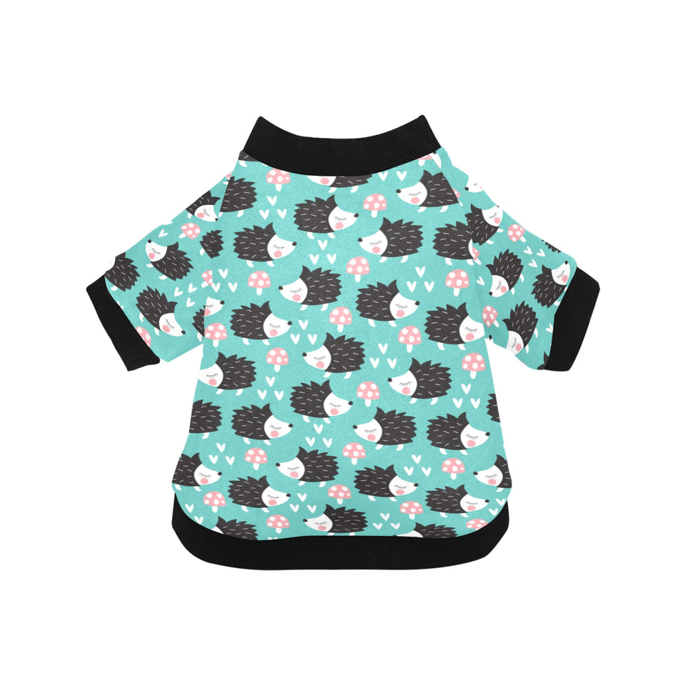 Hedgehog Pattern Print Design 03 All Over Print Pet Dog Round Neck Fuzzy Shirt