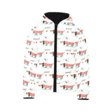 Cute dachshund bone pattern Kids' Boys' Girls' Padded Hooded Jacket