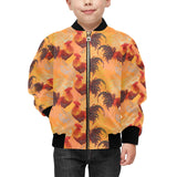 red rooster chicken cock pattern Kids' Boys' Girls' Bomber Jacket