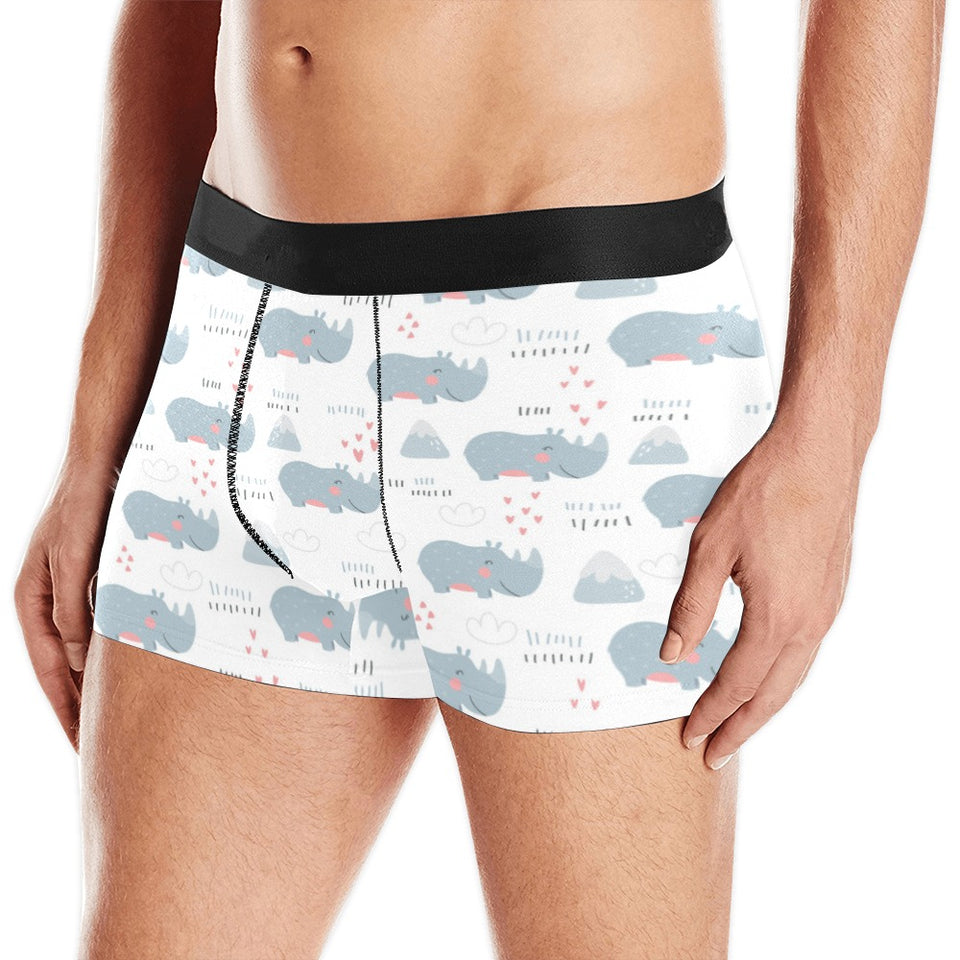 cute rhino heart pattern Men's All Over Print Boxer Briefs Men's Underwear