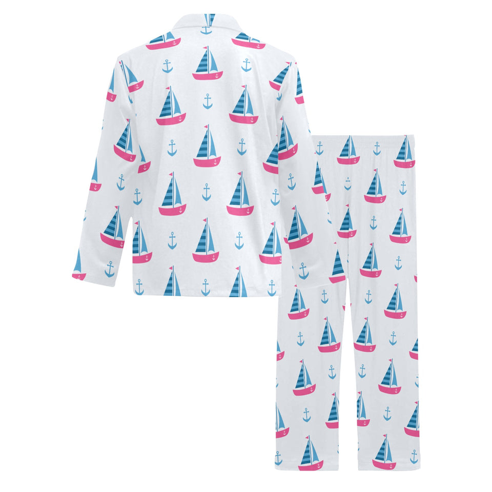 Sailboat anchor pattern Men's Long Pajama Set