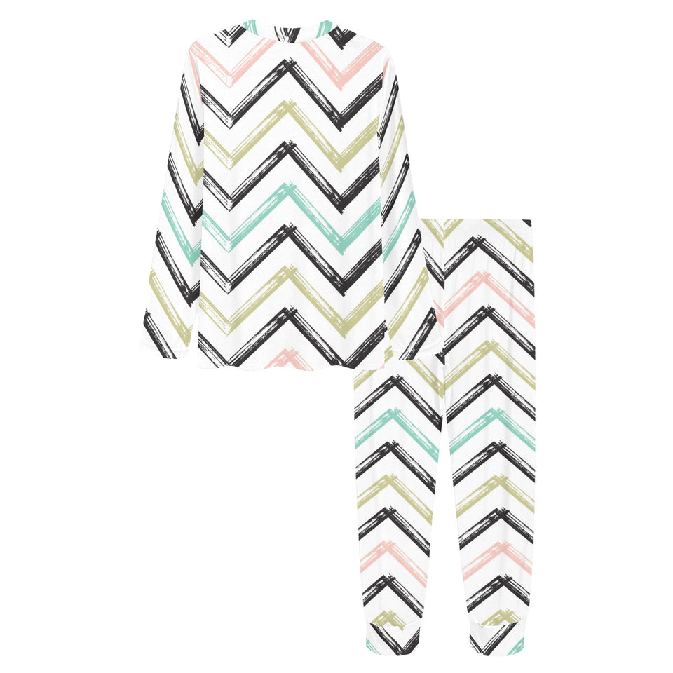 zigzag chevron paint pattern Women's All Over Print Pajama Set