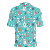 Christmas cute siberian husky puppie pattern Men's All Over Print Polo Shirt