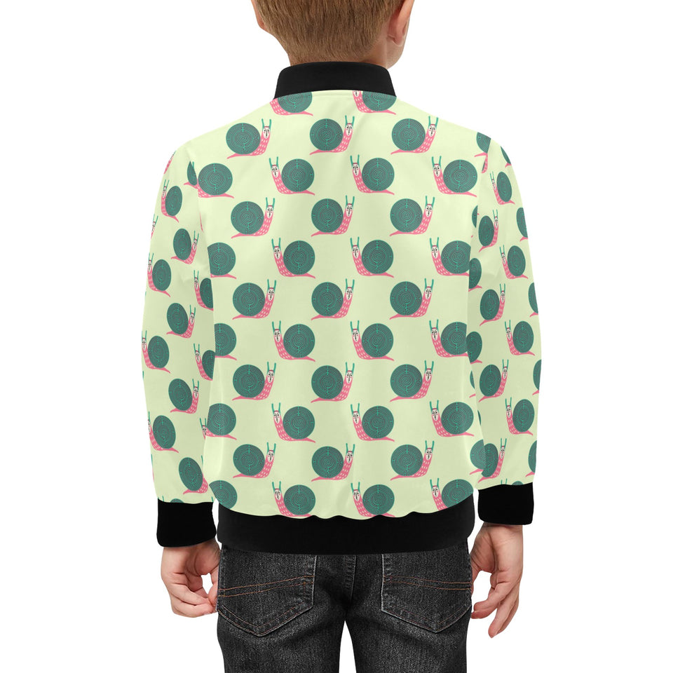 Snail Pattern Print Design 04 Kids' Boys' Girls' Bomber Jacket