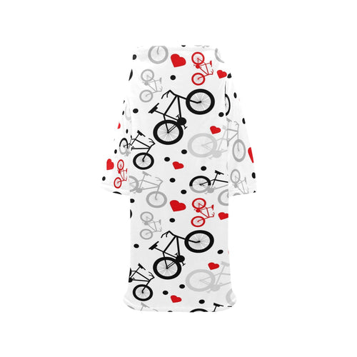 Bicycle Pattern Print Design 04 Blanket Robe with Sleeves