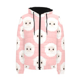 Cute sheep pattern Men's Padded Hooded Jacket