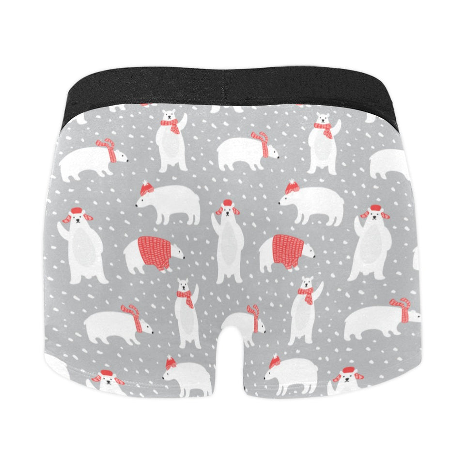 Cute polar bear christmas snow pattern Men's All Over Print Boxer Briefs Men's Underwear