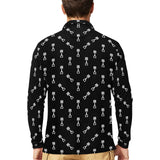Engine Piston Black Theme Pattern Print Design 03 Men's Long Sleeve Polo Shirt