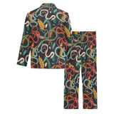 Colorful snake plant pattern Men's Long Pajama Set