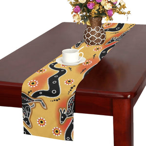 Kangaroo Australian aboriginal art pattern Table Runner
