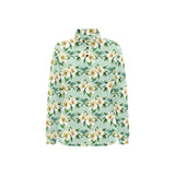 Hummingbird Pattern Print Design 01 Women's Long Sleeve Polo Shirt