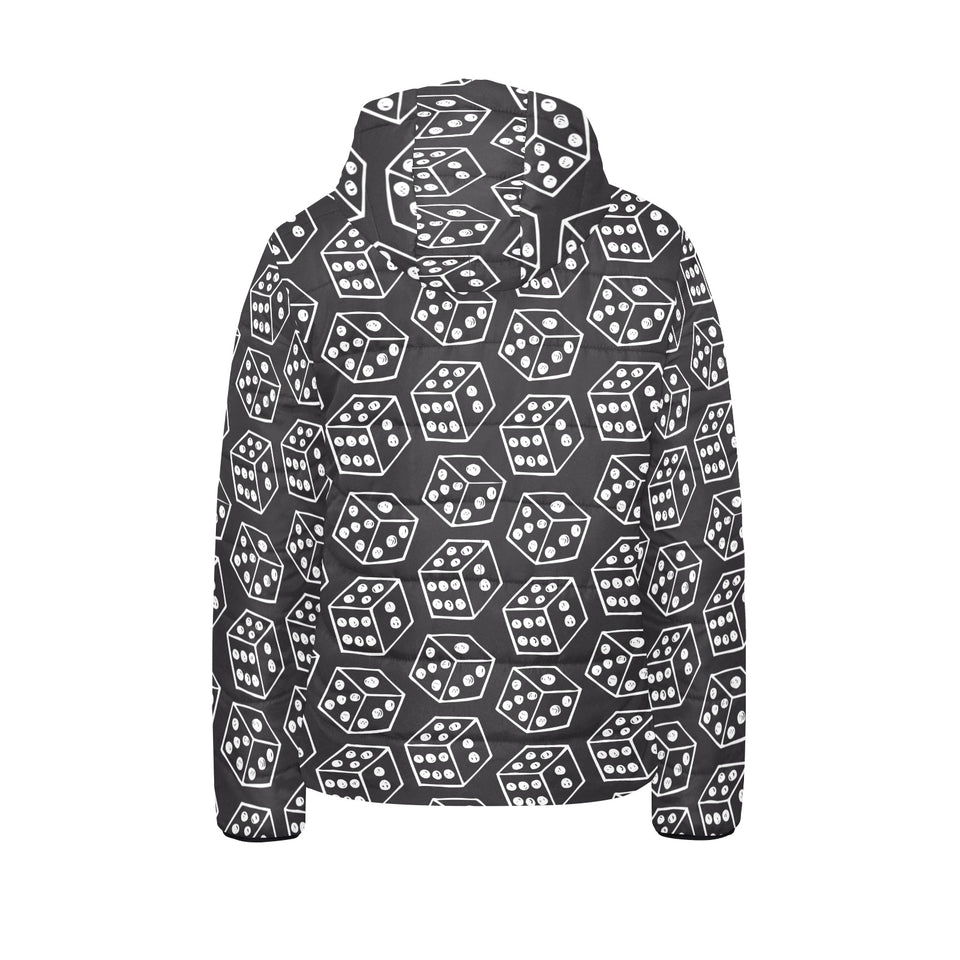 Dice Pattern Print Design 01 Kids' Boys' Girls' Padded Hooded Jacket