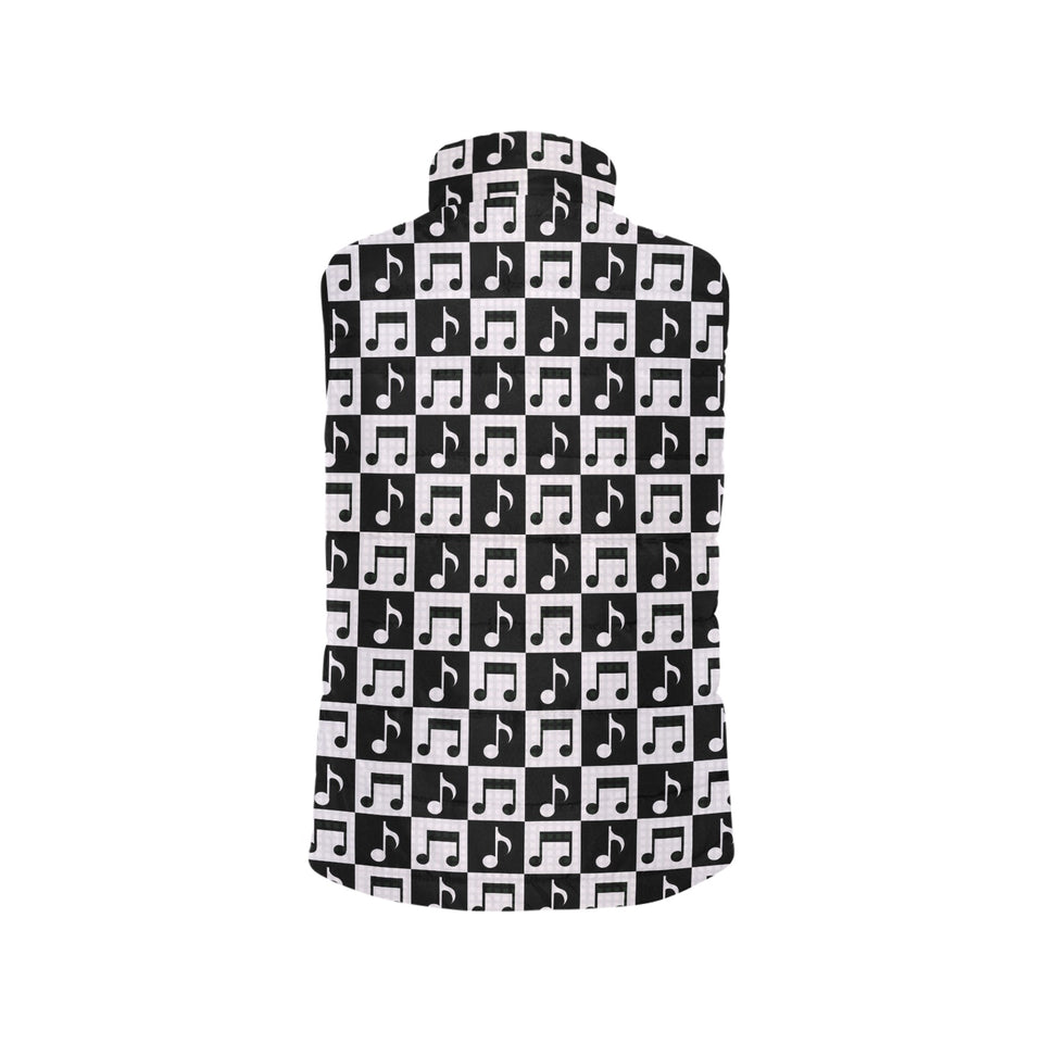 Music Notes Pattern Print Design 01 Women's Padded Vest