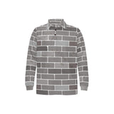 Brick Printed Pattern Print Design 05 Men's Long Sleeve Polo Shirt