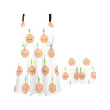 cute onions smiling faces Chest Sexy Pleated Two Piece Swim Dress