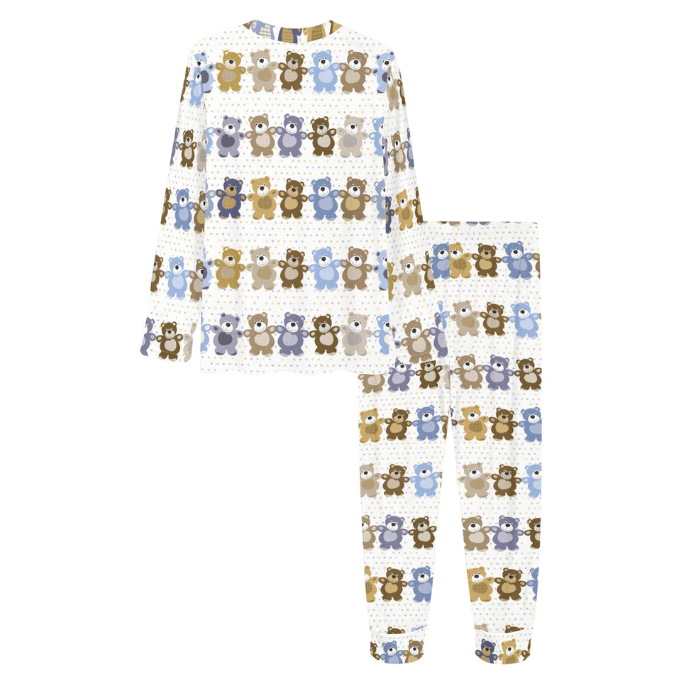 Teddy Bear Pattern Print Design 02 Women's All Over Print Pajama Set