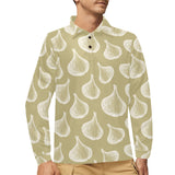Garlic design pattern Men's Long Sleeve Polo Shirt