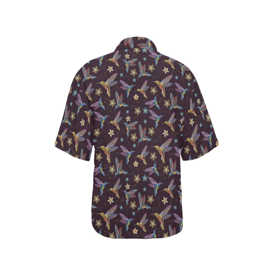 Hummingbird Pattern Print Design 04 Women's All Over Print Hawaiian Shirt