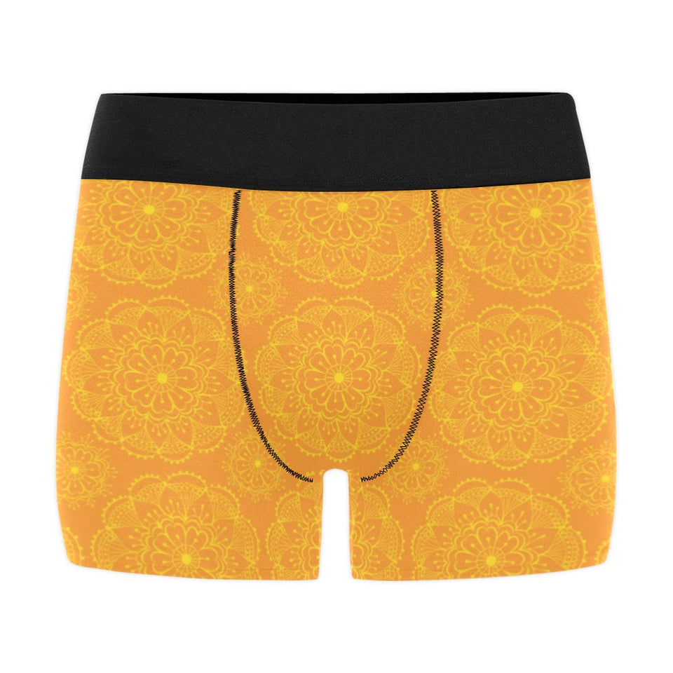 Orange traditional indian element pattern Men's All Over Print Boxer Briefs Men's Underwear