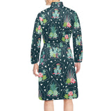 Cactus glass terrarium pattern Men's Long Sleeve Belted Night Robe