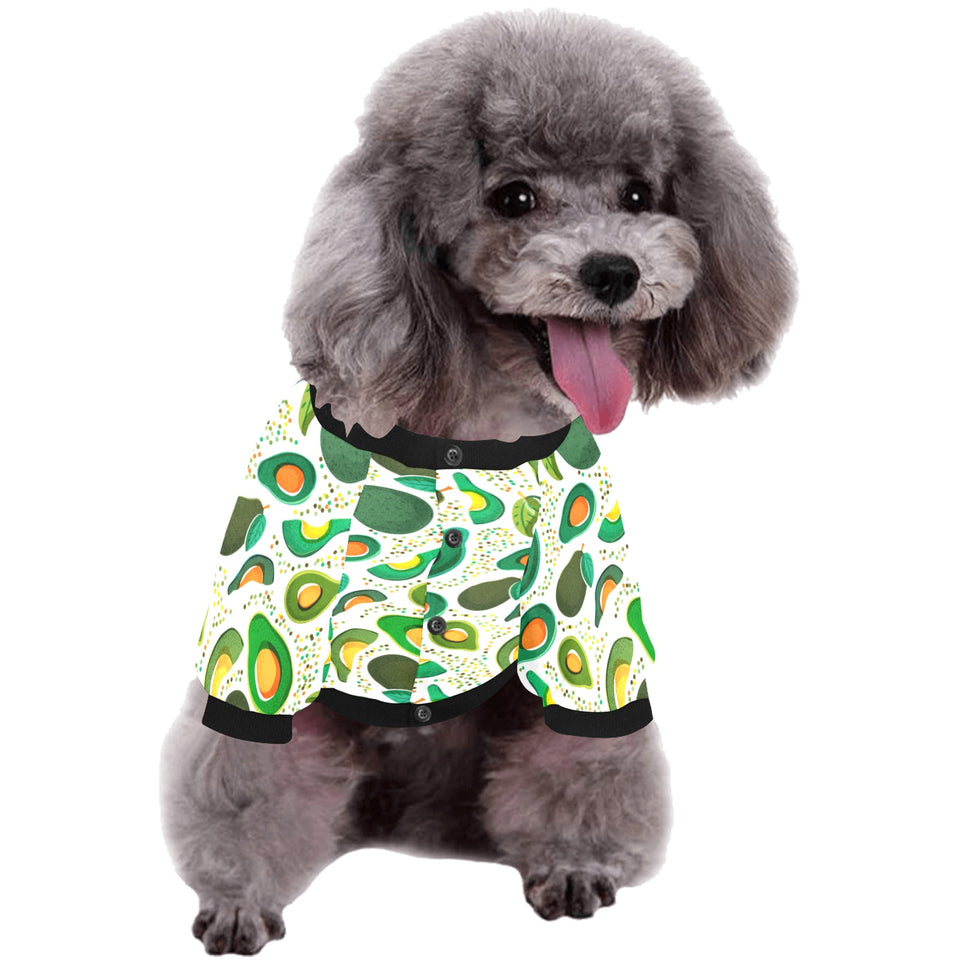 Avocado design pattern All Over Print Pet Dog Round Neck Fuzzy Shirt