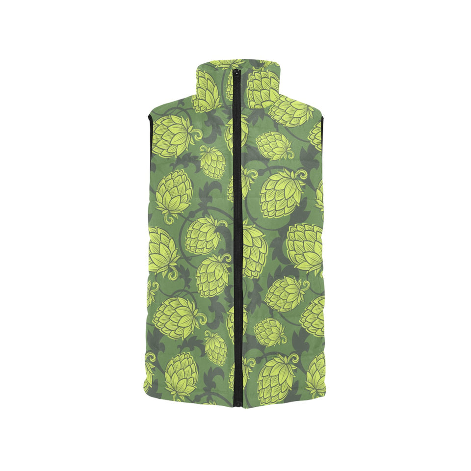 Hop pattern Hop cone background Women's Padded Vest