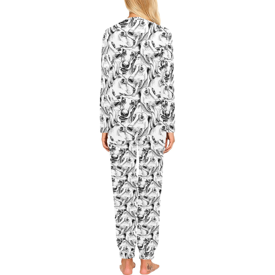 Greyhound Pattern Print Design 01 Women's All Over Print Pajama Set