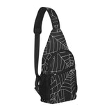 Spider web pattern Black background white cobweb All Over Print Chest Bag