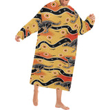 Kangaroo Australian aboriginal art pattern Blanket Robe with Sleeves