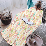 Ice cream cone pattern Blanket Robe with Sleeves