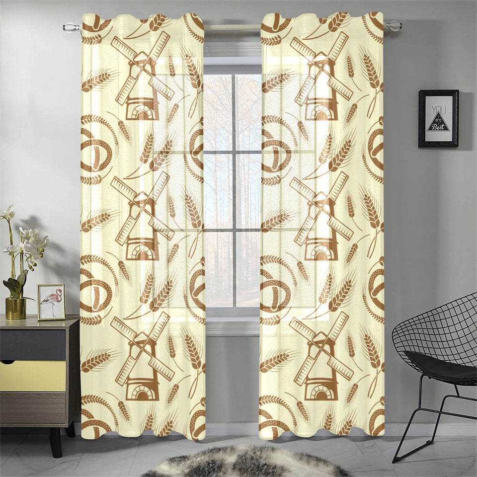 Windmill Wheat pattern Gauze Curtain
