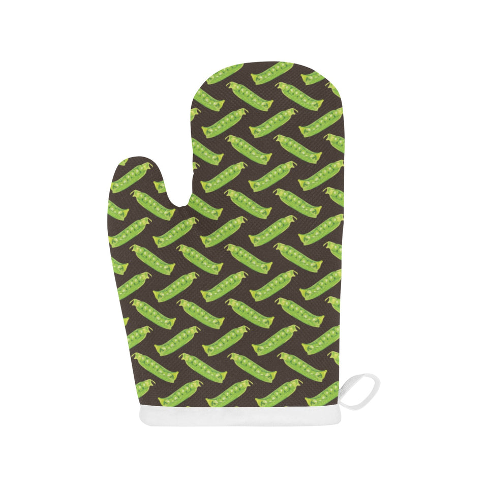 Green Peas Pattern Print Design 05 Heat Resistant Oven Mitts