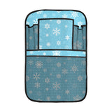 Snowflake pattern blue background Car Seat Back Organizer