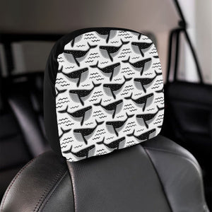 Black whale pattern Car Headrest Cover