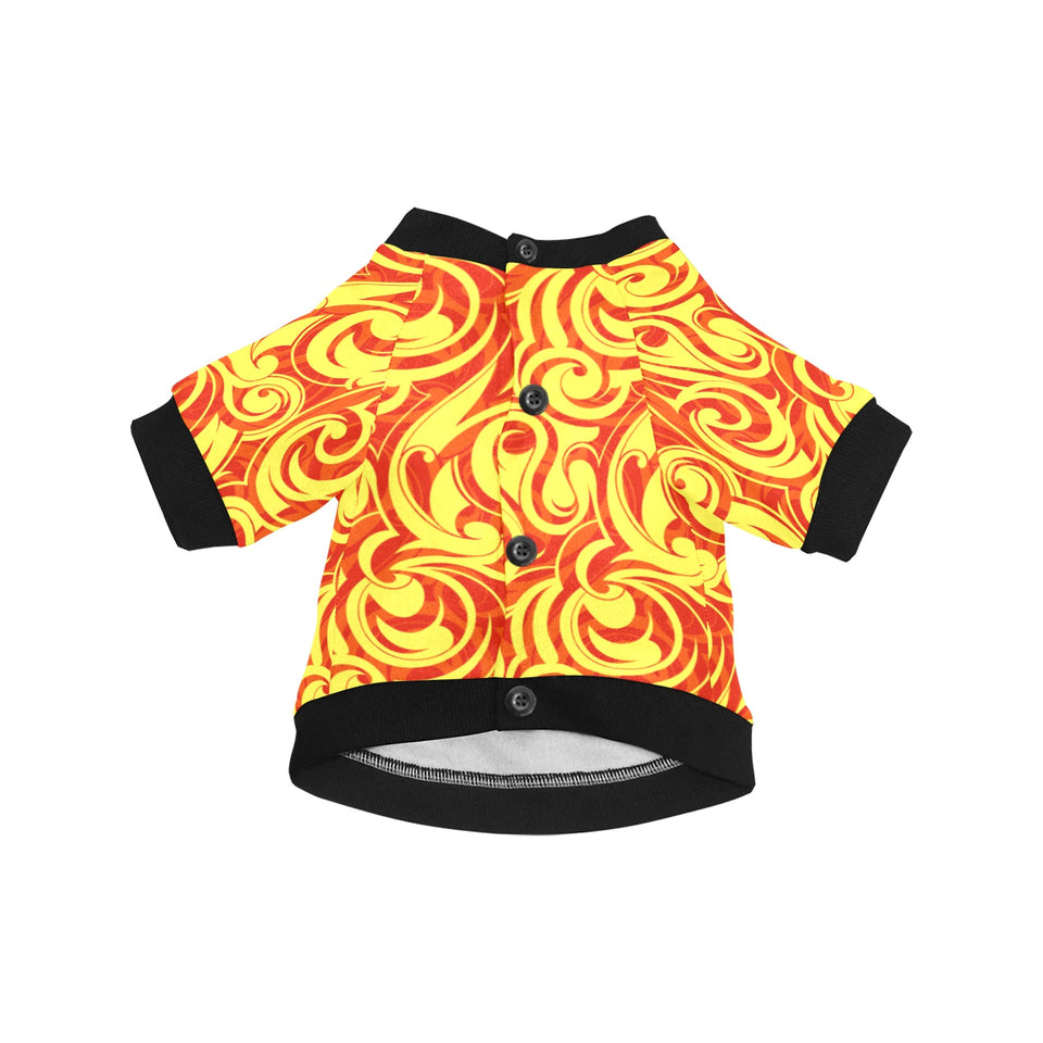 Fire flame design pattern All Over Print Pet Dog Round Neck Fuzzy Shirt
